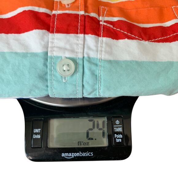 Hanna Andersson striped short sleeve button up shirt - Picture 7 of 9